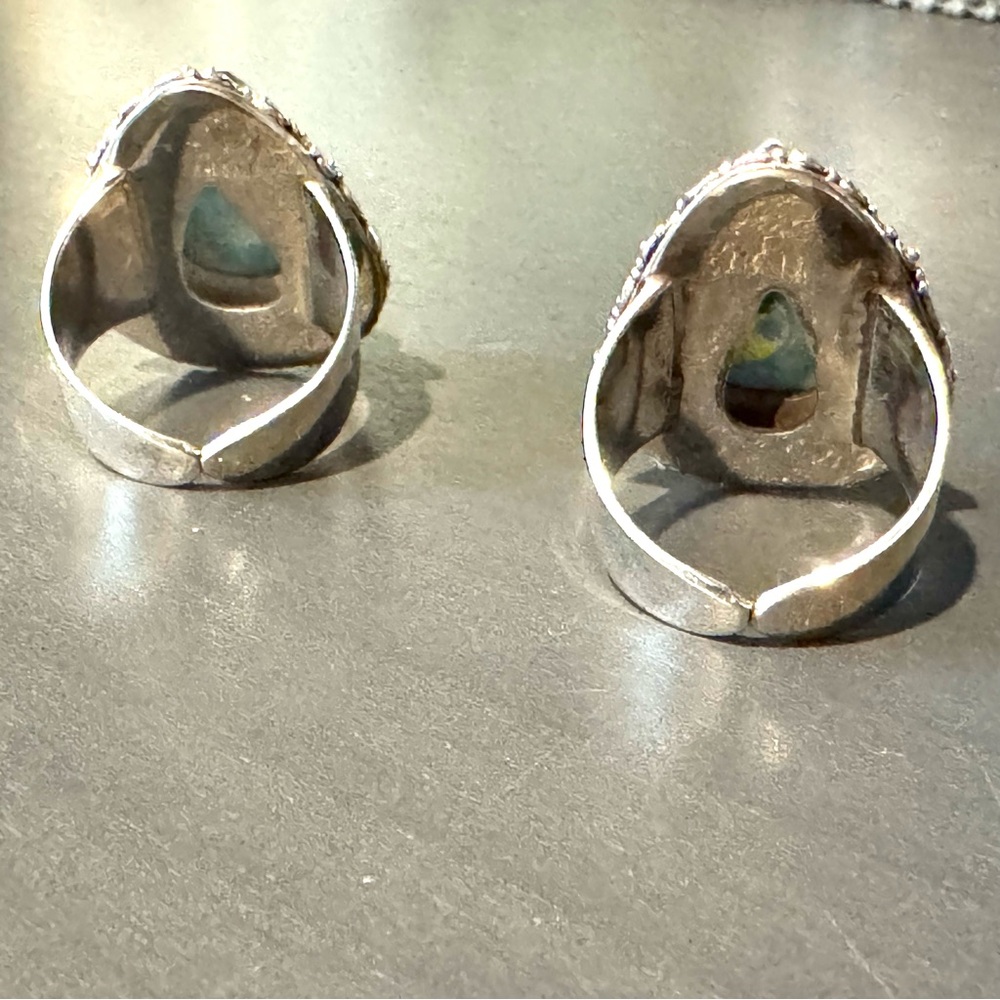 Larimar, Teardrop, Adjustable Ring - image 8